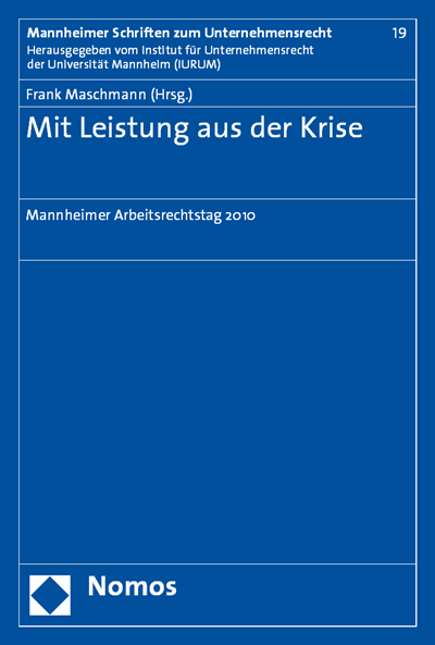 Cover of book: Mit Leistung aus der Krise