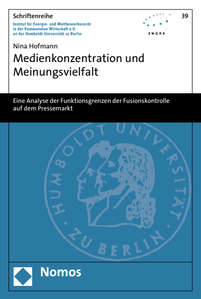 Cover des Buchs: Medienkonzentration und Meinungsvielfalt