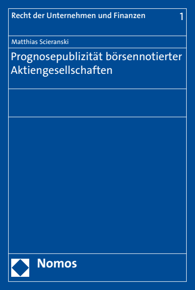 Cover des Buchs: Prognosepublizität börsennotierter Aktiengesellschaften