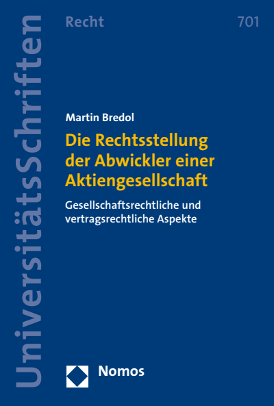 Cover des Buchs: Die Rechtsstellung der Abwickler einer Aktiengesellschaft