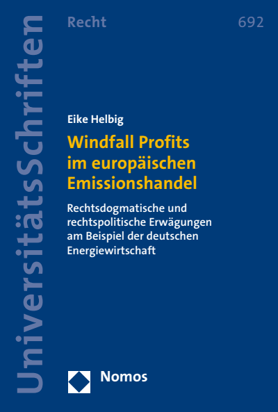 Cover des Buchs: Windfall Profits im europäischen Emissionshandel