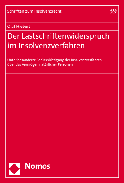 Cover of book: Der Lastschriftenwiderspruch im Insolvenzverfahren