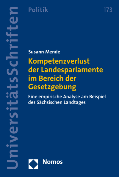 Cover des Buchs: Kompetenzverlust der Landesparlamente im Bereich der Gesetzgebung