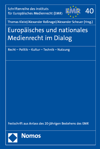 Cover of book: Europäisches und nationales Medienrecht im Dialog