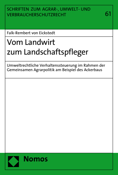 Cover of book: Vom Landwirt zum Landschaftspfleger