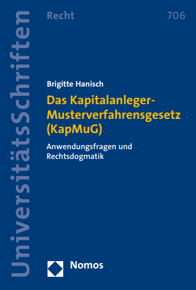 Cover des Buchs: Das Kapitalanleger-Musterverfahrensgesetz (KapMuG)