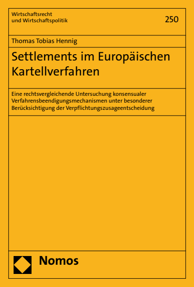 Cover of book: Settlements im Europäischen Kartellverfahren