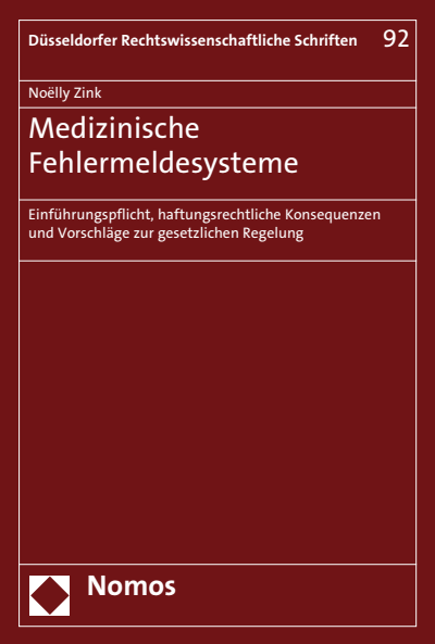 Cover des Buchs: Medizinische Fehlermeldesysteme