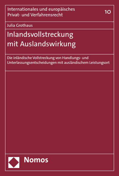 Cover des Buchs: Inlandsvollstreckung mit Auslandswirkung