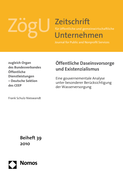 Cover of book: Öffentliche Daseinsvorsorge und Existenzialismus
