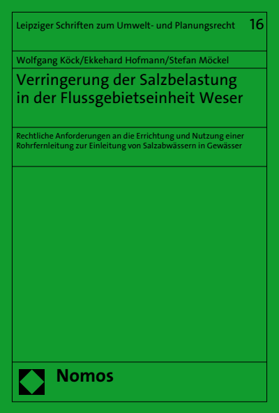 Cover of book: Verringerung der Salzbelastung in der Flussgebietseinheit Weser