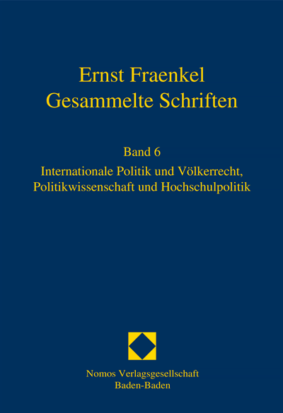 Cover of book: Ernst Fraenkel - Gesammelte Schriften