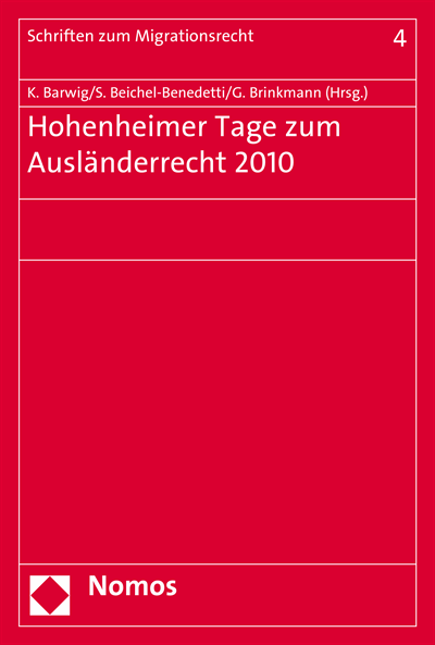 Cover des Buchs: Hohenheimer Tage zum Ausländerrecht 2010