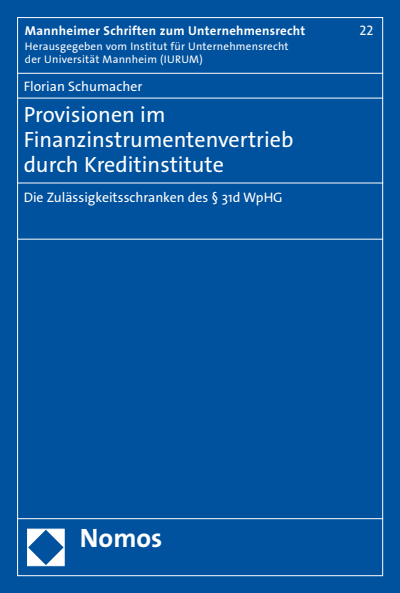 Cover of book: Provisionen im Finanzinstrumentenvertrieb durch Kreditinstitute