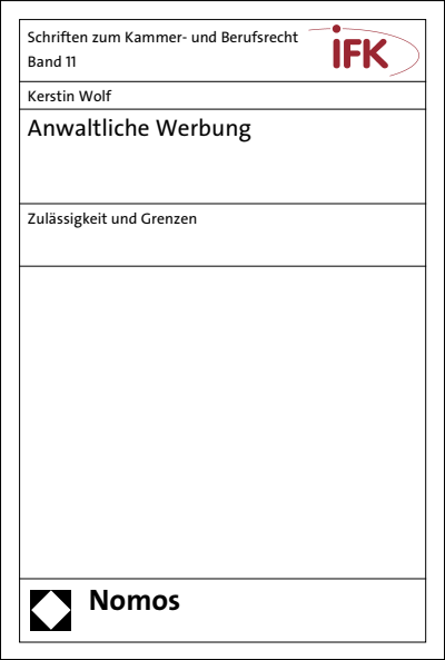 Cover of book: Anwaltliche Werbung