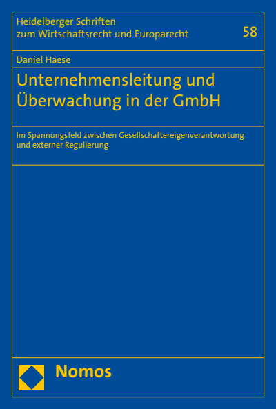 Cover des Buchs: Unternehmensleitung und Überwachung in der GmbH