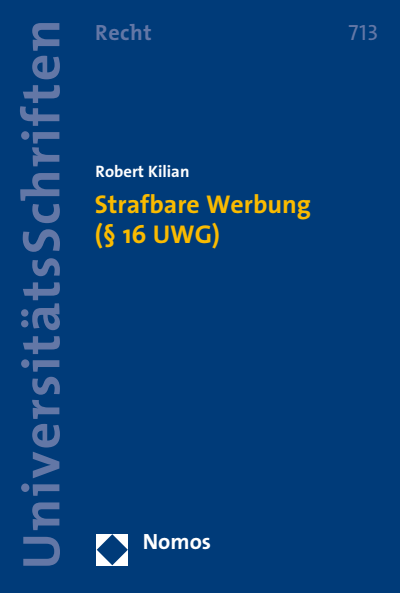 Cover des Buchs: Strafbare Werbung (§ 16 UWG)
