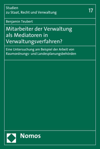 Cover of book: Mitarbeiter der Verwaltung als Mediatoren in Verwaltungsverfahren?