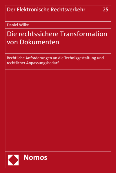 Cover of book: Die rechtssichere Transformation von Dokumenten
