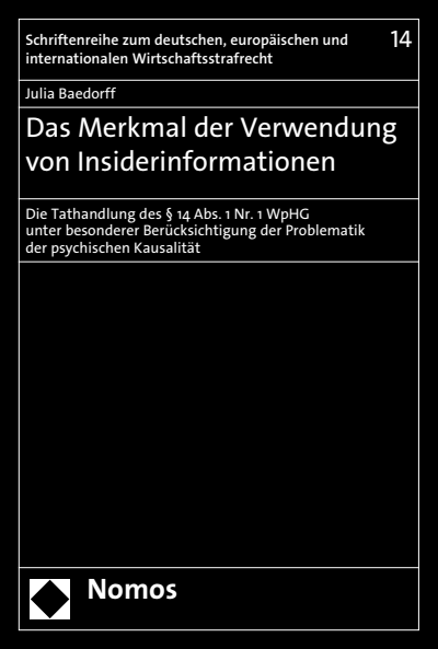 Cover of book: Das Merkmal der Verwendung von Insiderinformationen