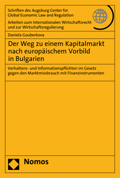 Cover of book: Der Weg zu einem Kapitalmarkt nach europäischem Vorbild in Bulgarien