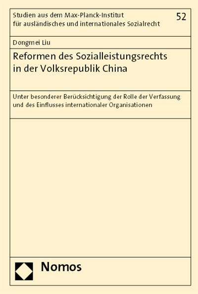 Cover of book: Reformen des Sozialleistungsrechts in der Volksrepublik China