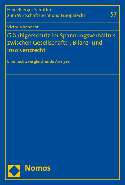 Cover des Buchs: Gläubigerschutz im Spannungsverhältnis zwischen Gesellschafts-, Bilanz- und Insolvenzrecht