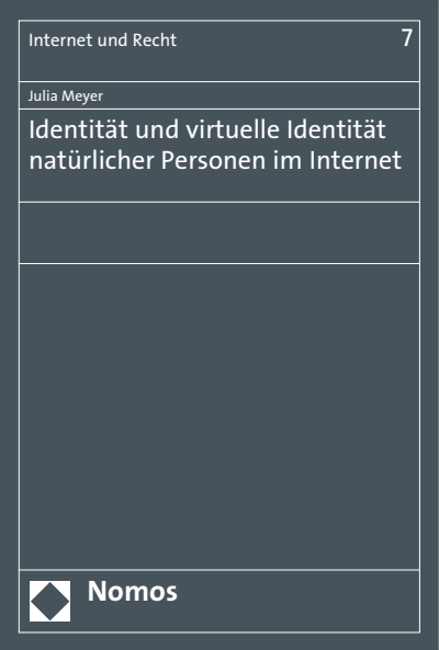 Cover des Buchs: Identität und virtuelle Identität natürlicher Personen im Internet