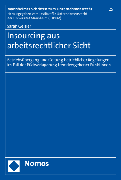 Cover of book: Insourcing aus arbeitsrechtlicher Sicht