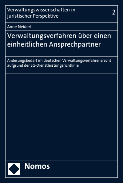 Cover des Buchs: Verwaltungsverfahren über einen einheitlichen Ansprechpartner