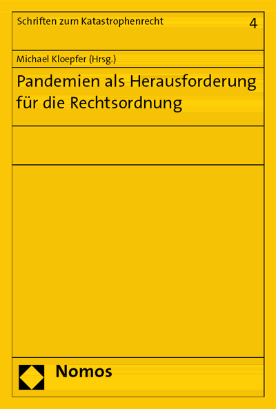 Cover of book: Pandemien als Herausforderung für die Rechtsordnung