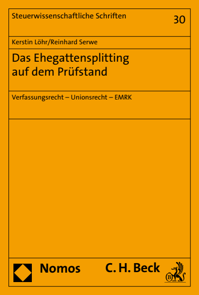 Cover of book: Das Ehegattensplitting auf dem Prüfstand