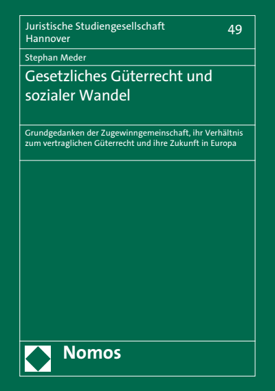 Cover des Buchs: Gesetzliches Güterrecht und sozialer Wandel