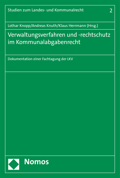 Cover of book: Verwaltungsverfahren und -rechtschutz im Kommunalabgabenrecht