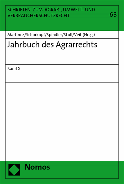 Cover des Buchs: Jahrbuch des Agrarrechts