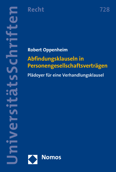 Cover des Buchs: Abfindungsklauseln in Personengesellschaftsverträgen