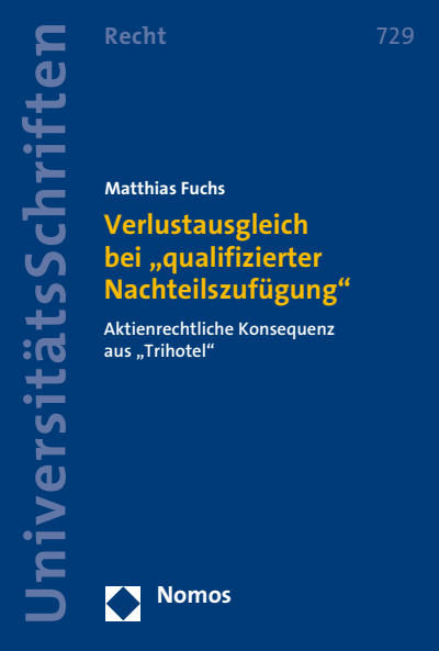 Cover des Buchs: Verlustausgleich bei "qualifizierter Nachteilszufügung"