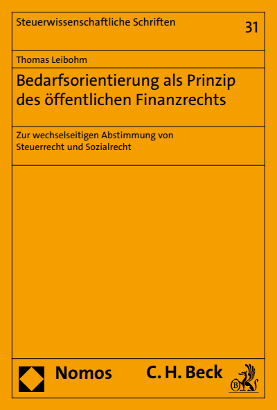 Cover of book: Bedarfsorientierung als Prinzip des öffentlichen Finanzrechts