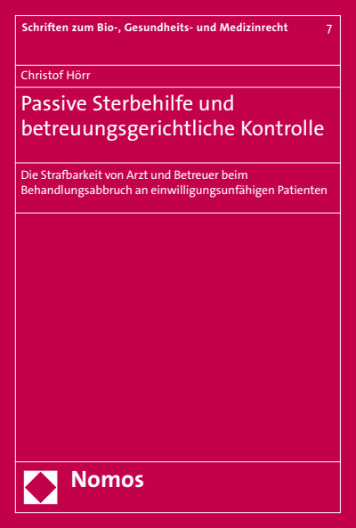 Cover of book: Passive Sterbehilfe und betreuungsgerichtliche Kontrolle
