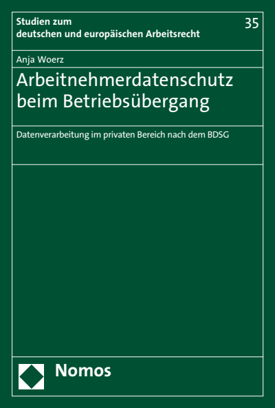 Cover des Buchs: Arbeitnehmerdatenschutz beim Betriebsübergang