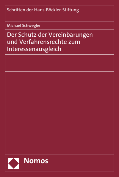 Cover of book: Der Schutz der Vereinbarungen und Verfahrensrechte zum Interessenausgleich