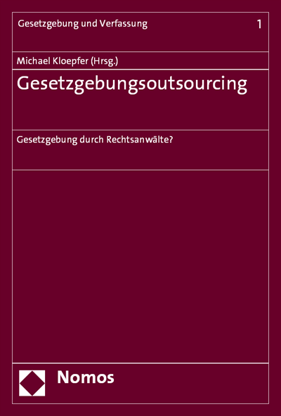 Cover of book: Gesetzgebungsoutsourcing