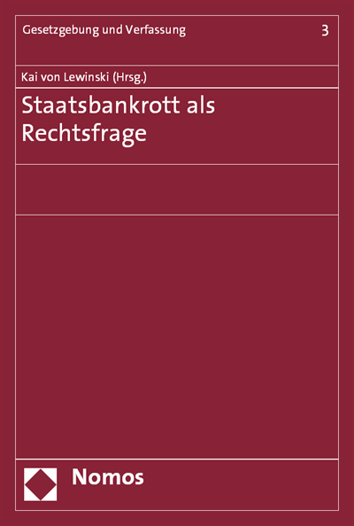 Cover of book: Staatsbankrott als Rechtsfrage