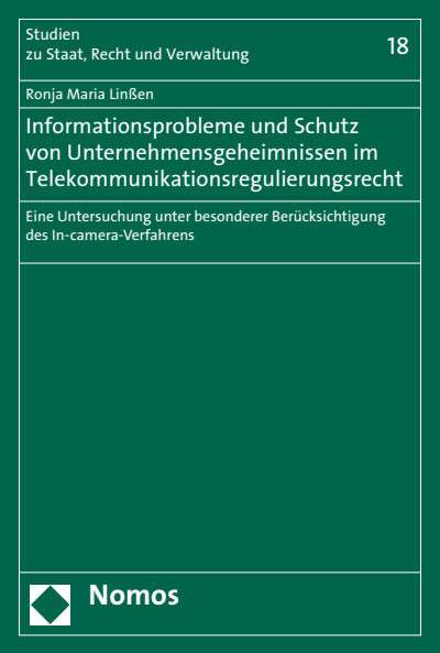 Cover of book: Informationsprobleme und Schutz von Unternehmensgeheimnissen im Telekommunikationsregulierungsrecht