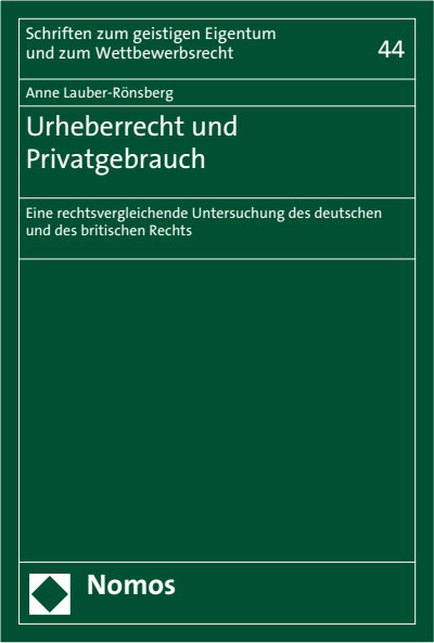 Cover des Buchs: Urheberrecht und Privatgebrauch