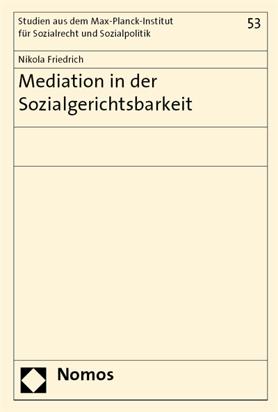 Cover of book: Mediation in der Sozialgerichtsbarkeit