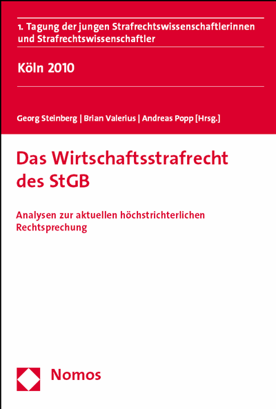 Cover of book: Das Wirtschaftsstrafrecht des StGB