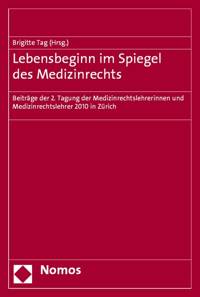 Cover of book: Lebensbeginn im Spiegel des Medizinrechts