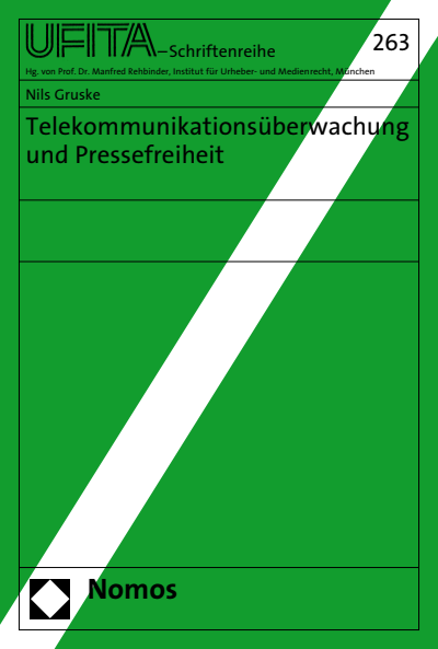 Cover of book: Telekommunikationsüberwachung und Pressefreiheit