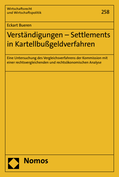 Cover of book: Verständigungen - Settlements in Kartellbußgeldverfahren